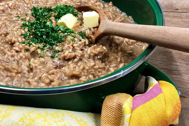 Risoto de funghi cremoso preparado por Rita Lobo (Panelinha)